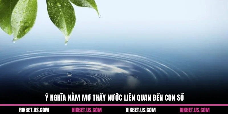 Ý nghĩa nằm mơ thấy nước liên quan đến con số